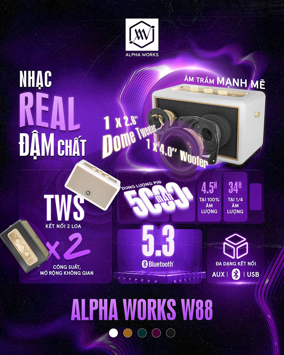 oa Bluetooth Alpha Works AW W88 chính hãng AnhDuyen Audio